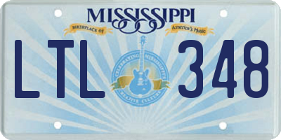 MS license plate LTL348