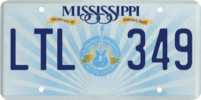 MS license plate LTL349