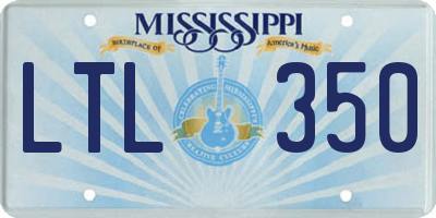 MS license plate LTL350