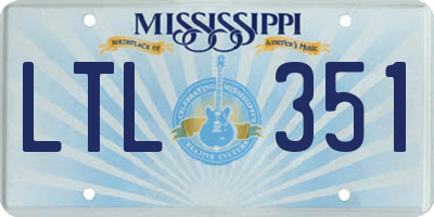 MS license plate LTL351