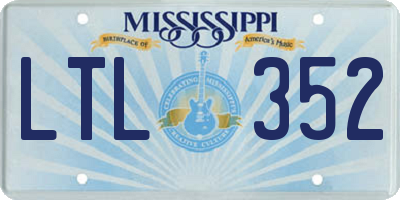 MS license plate LTL352