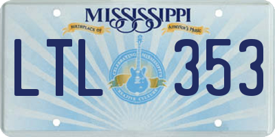 MS license plate LTL353