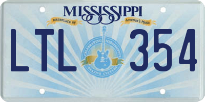MS license plate LTL354