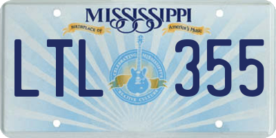 MS license plate LTL355