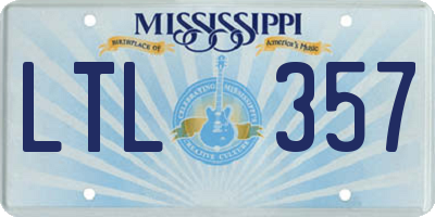 MS license plate LTL357