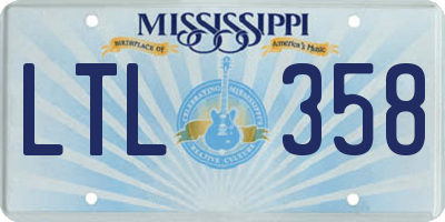 MS license plate LTL358