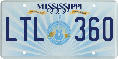 MS license plate LTL360