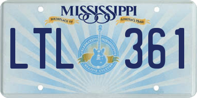 MS license plate LTL361