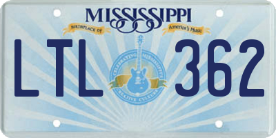 MS license plate LTL362