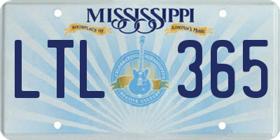 MS license plate LTL365