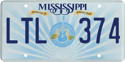 MS license plate LTL374