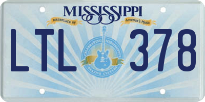 MS license plate LTL378