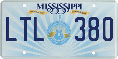 MS license plate LTL380