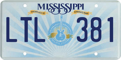 MS license plate LTL381