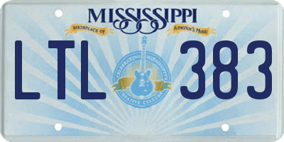 MS license plate LTL383