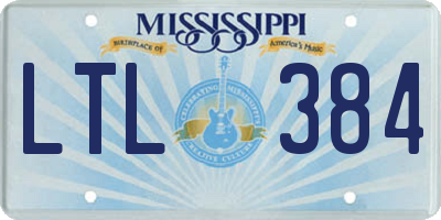 MS license plate LTL384