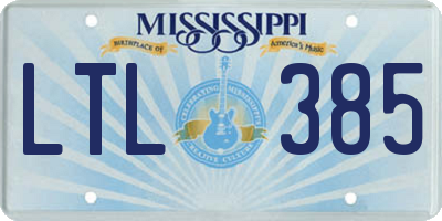 MS license plate LTL385