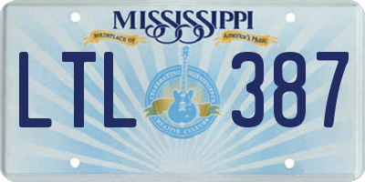 MS license plate LTL387