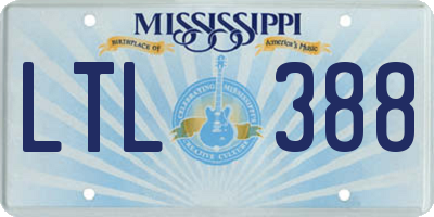 MS license plate LTL388