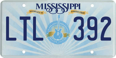 MS license plate LTL392