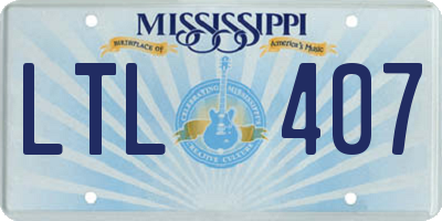 MS license plate LTL407