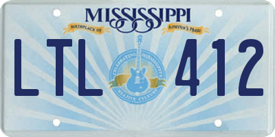 MS license plate LTL412