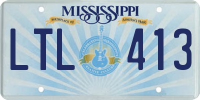 MS license plate LTL413