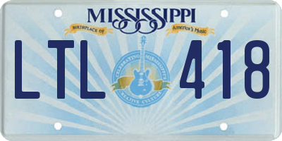 MS license plate LTL418