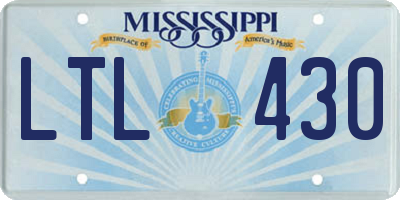 MS license plate LTL430