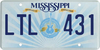 MS license plate LTL431