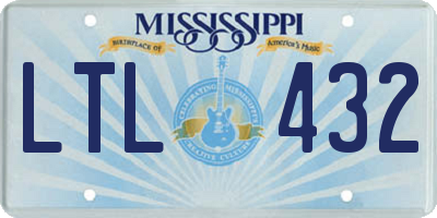 MS license plate LTL432