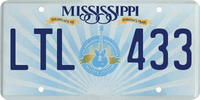 MS license plate LTL433