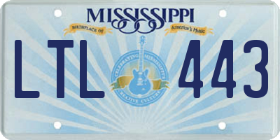 MS license plate LTL443