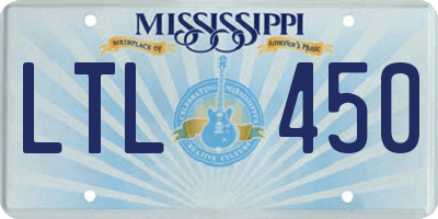 MS license plate LTL450