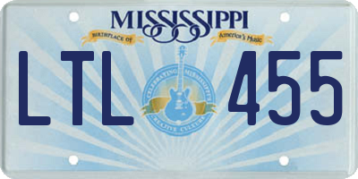 MS license plate LTL455