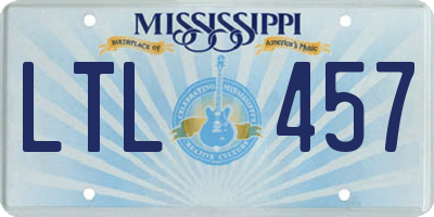 MS license plate LTL457