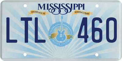 MS license plate LTL460