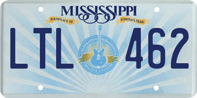 MS license plate LTL462