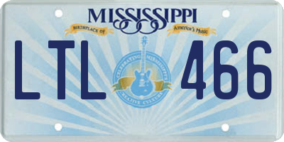 MS license plate LTL466
