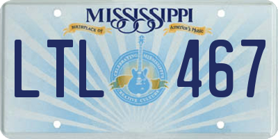 MS license plate LTL467
