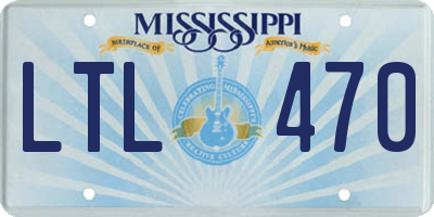 MS license plate LTL470