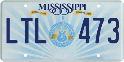 MS license plate LTL473