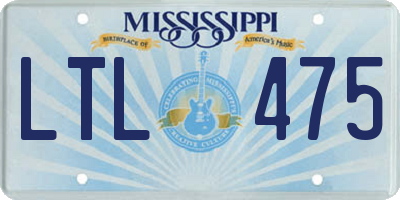 MS license plate LTL475