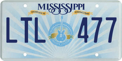 MS license plate LTL477