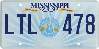 MS license plate LTL478