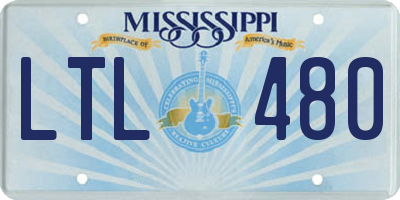 MS license plate LTL480