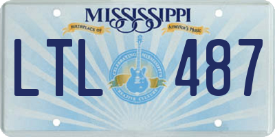 MS license plate LTL487