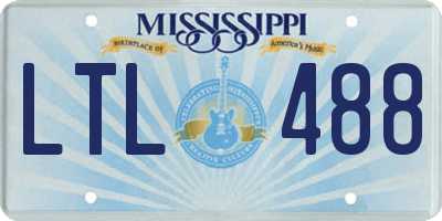 MS license plate LTL488