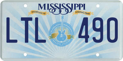 MS license plate LTL490