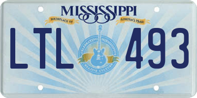 MS license plate LTL493